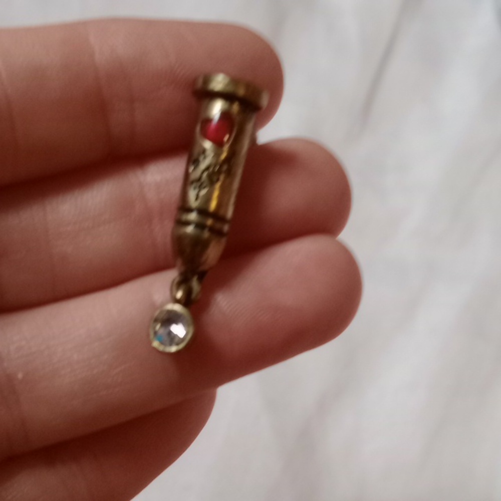 Betsey Johnson Gold and Red Bullet Earrings - Picture 4 of 4